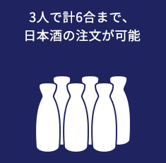 3人で計6合まで、日本酒の注文が可能