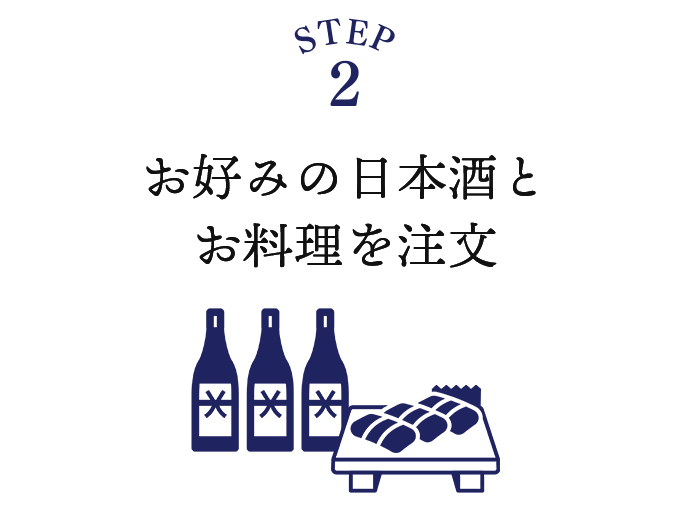 STEP2 お好みの日本酒とお料理を注文